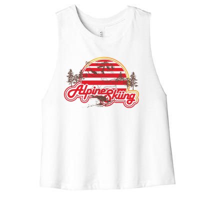 Alpine Skiing Sport Cute Gift Women's Racerback Cropped Tank