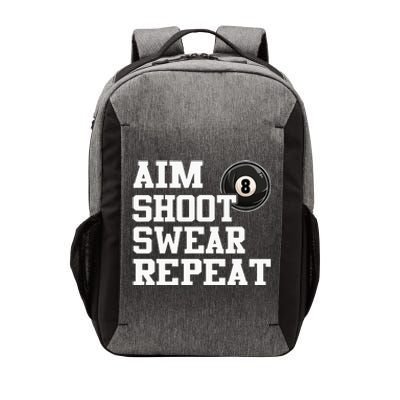 Aim Shoot Swear Repeat 8 Ball Pool Billiards Player Funny  Vector Backpack