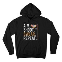 Aim Shoot Swear Repeat Pool Billiard Hoodie