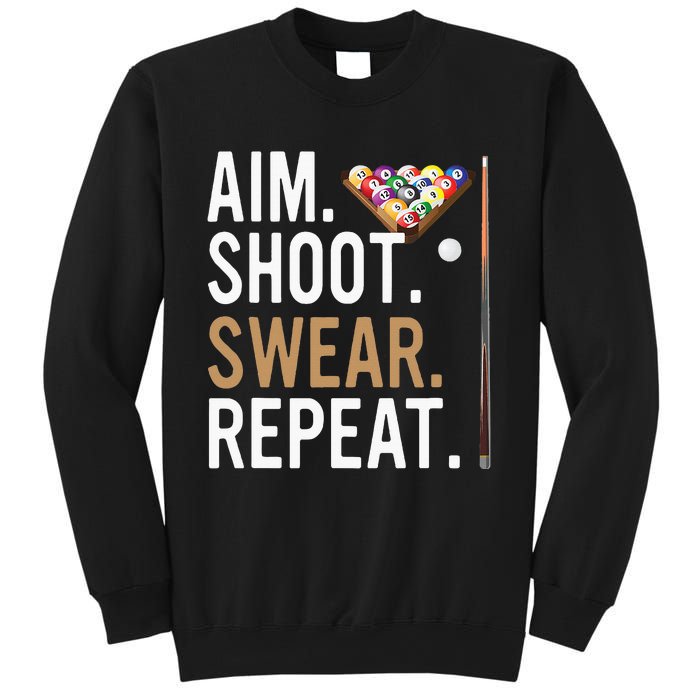 Aim Shoot Swear Repeat Pool Billiard Sweatshirt