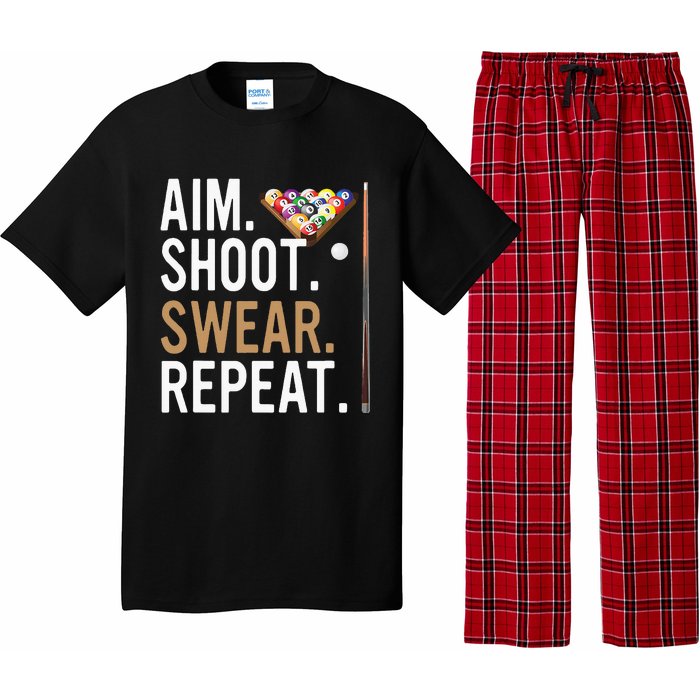 Aim Shoot Swear Repeat Pool Billiard Pajama Set