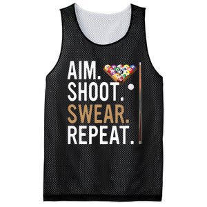 Aim Shoot Swear Repeat Pool Billiard Mesh Reversible Basketball Jersey Tank