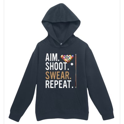 Aim Shoot Swear Repeat Pool Billiard Urban Pullover Hoodie