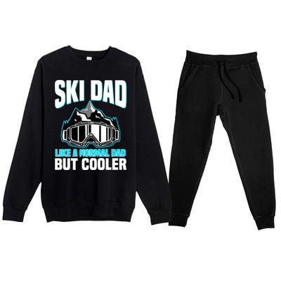 Alpine Ski Slope Downhill Skiing Dad Skier Premium Crewneck Sweatsuit Set