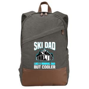 Alpine Ski Slope Downhill Skiing Dad Skier Cotton Canvas Backpack