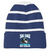 Alpine Ski Slope Downhill Skiing Dad Skier Striped Beanie with Solid Band