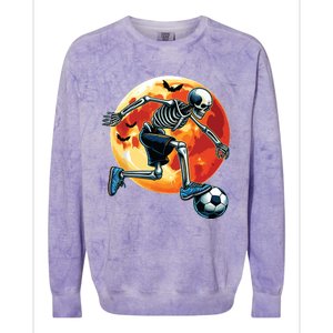 American Soccer Skeleton Halloween Boy Soccer Funny Colorblast Crewneck Sweatshirt