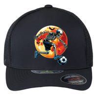 American Soccer Skeleton Halloween Boy Soccer Funny Flexfit Unipanel Trucker Cap