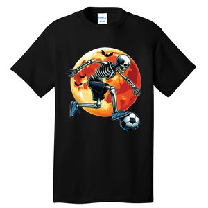 American Soccer Skeleton Halloween Boy Soccer Funny Tall T-Shirt