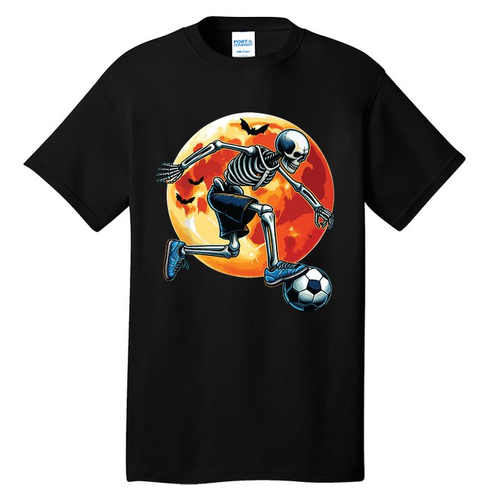 American Soccer Skeleton Halloween Boy Soccer Funny Tall T-Shirt