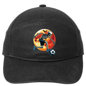 American Soccer Skeleton Halloween Boy Soccer Funny 7-Panel Snapback Hat