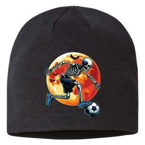 American Soccer Skeleton Halloween Boy Soccer Funny Sustainable Beanie