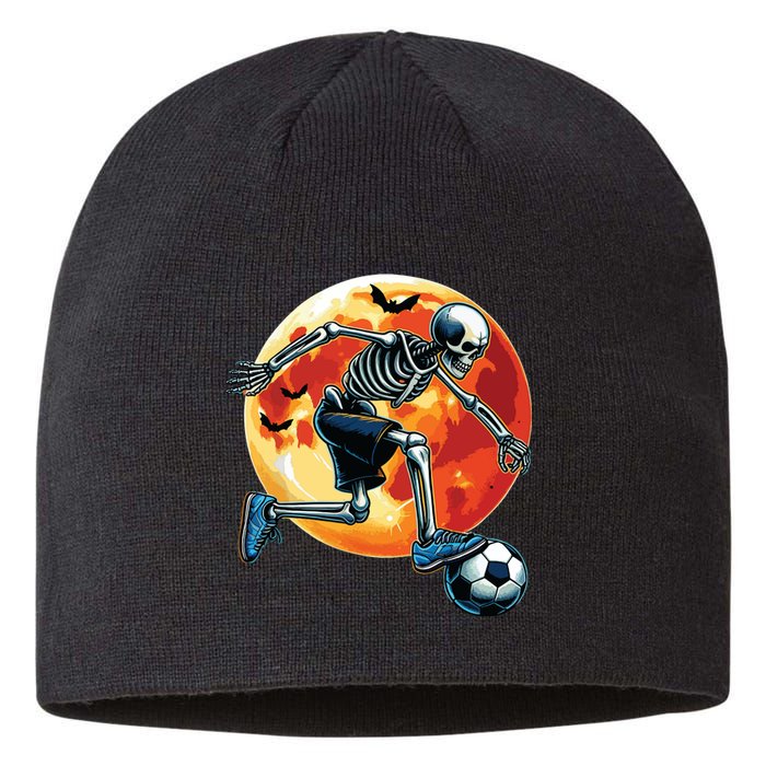 American Soccer Skeleton Halloween Boy Soccer Funny Sustainable Beanie