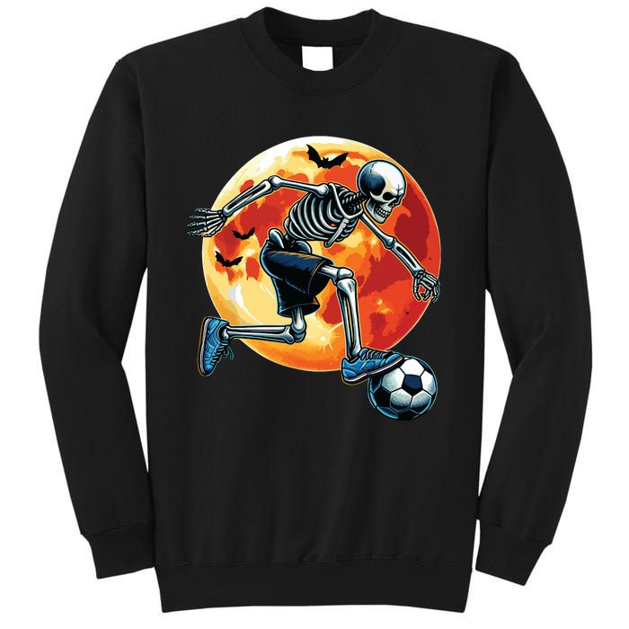 American Soccer Skeleton Halloween Boy Soccer Funny Tall Sweatshirt