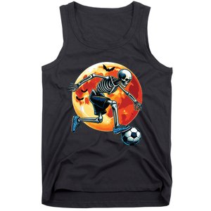 American Soccer Skeleton Halloween Boy Soccer Funny Tank Top