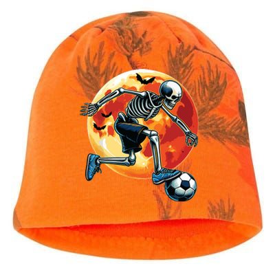 American Soccer Skeleton Halloween Boy Soccer Funny Kati - Camo Knit Beanie