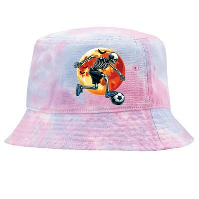 American Soccer Skeleton Halloween Boy Soccer Funny Tie-Dyed Bucket Hat