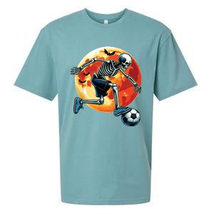 American Soccer Skeleton Halloween Boy Soccer Funny Sueded Cloud Jersey T-Shirt