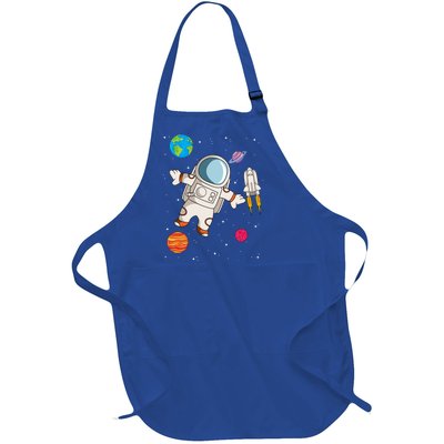 Astronaut Space Science Rocket Ship Gift Full-Length Apron With Pockets