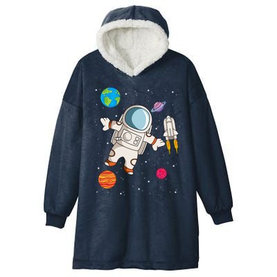 Astronaut Space Science Rocket Ship Gift Hooded Wearable Blanket