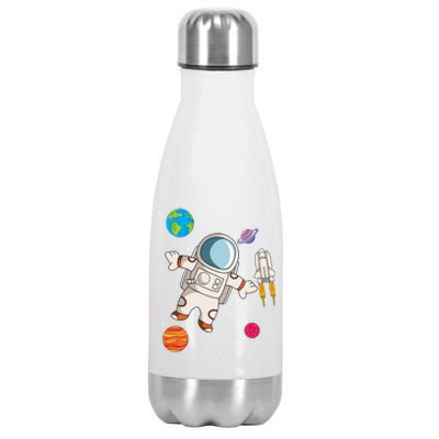 Astronaut Space Science Rocket Ship Gift Stainless Steel Insulated Water Bottle