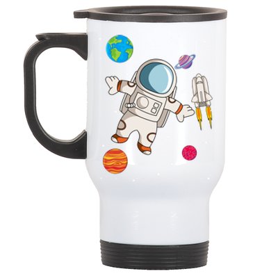 Astronaut Space Science Rocket Ship Gift Stainless Steel Travel Mug