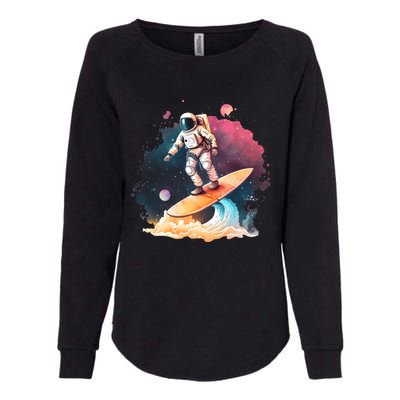 Astronaut Surfing Space Surfer Gift Womens California Wash Sweatshirt