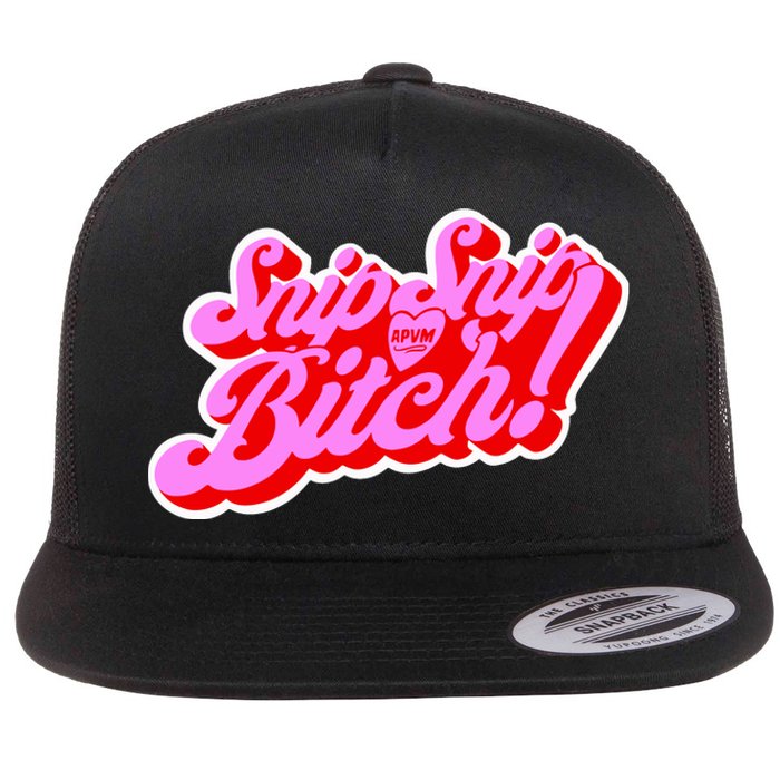 Angeriaqueen Snip Snip Apvm Bitch Limited Flat Bill Trucker Hat