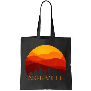 Asheville Sunset Silhouette Art Blue Ridge Mountains NC Gift Tote Bag