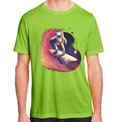 Astronaut Surfing Space Surfer Adult ChromaSoft Performance T-Shirt