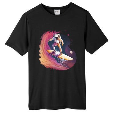 Astronaut Surfing Space Surfer Tall Fusion ChromaSoft Performance T-Shirt