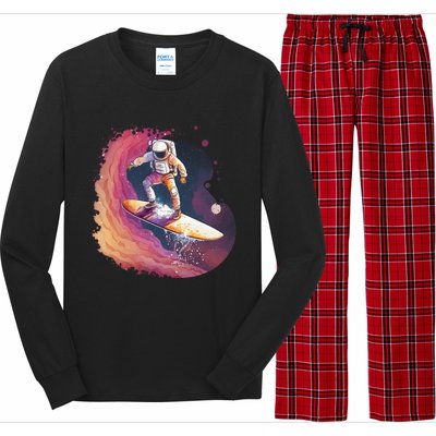 Astronaut Surfing Space Surfer Long Sleeve Pajama Set