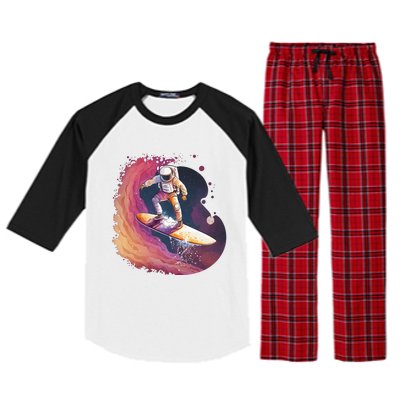 Astronaut Surfing Space Surfer Raglan Sleeve Pajama Set