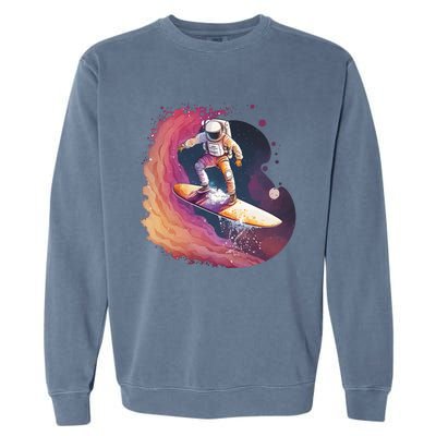 Astronaut Surfing Space Surfer Garment-Dyed Sweatshirt