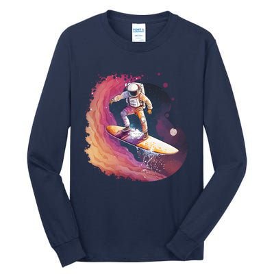 Astronaut Surfing Space Surfer Tall Long Sleeve T-Shirt