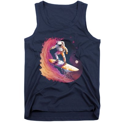 Astronaut Surfing Space Surfer Tank Top