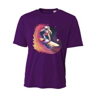 Astronaut Surfing Space Surfer Performance Sprint T-Shirt