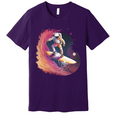 Astronaut Surfing Space Surfer Premium T-Shirt