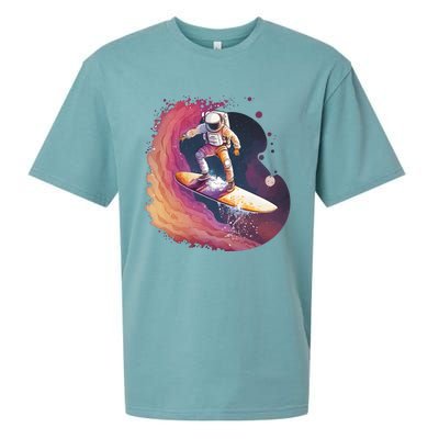 Astronaut Surfing Space Surfer Sueded Cloud Jersey T-Shirt