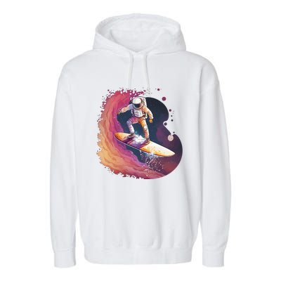 Astronaut Surfing Space Surfer Garment-Dyed Fleece Hoodie