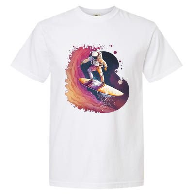 Astronaut Surfing Space Surfer Garment-Dyed Heavyweight T-Shirt