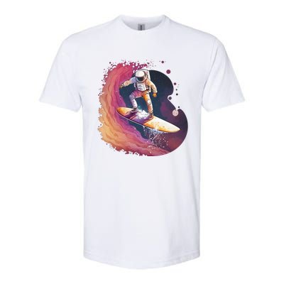 Astronaut Surfing Space Surfer Softstyle CVC T-Shirt