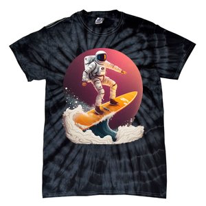 Astronaut Surfing Space Surfer Tie-Dye T-Shirt