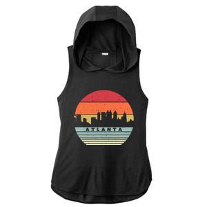 Atlanta Souvenir Shirt. Retro Style USA Skyline Ladies PosiCharge Tri-Blend Wicking Draft Hoodie Tank