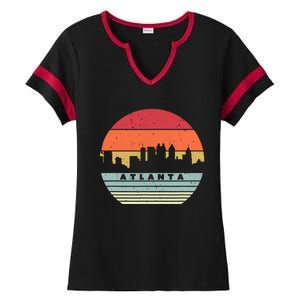 Atlanta Souvenir Shirt. Retro Style USA Skyline Ladies Halftime Notch Neck Tee