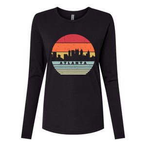 Atlanta Souvenir Shirt. Retro Style USA Skyline Womens Cotton Relaxed Long Sleeve T-Shirt