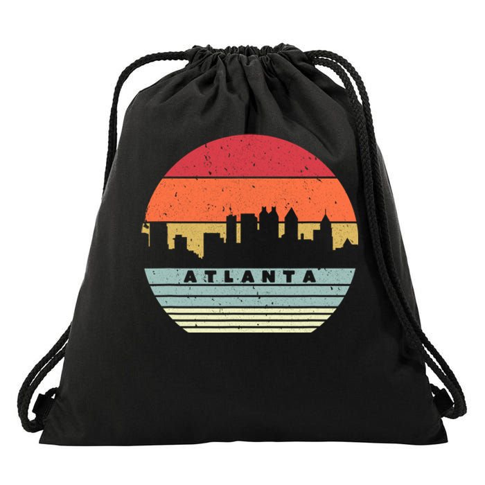 Atlanta Souvenir Shirt. Retro Style USA Skyline Drawstring Bag