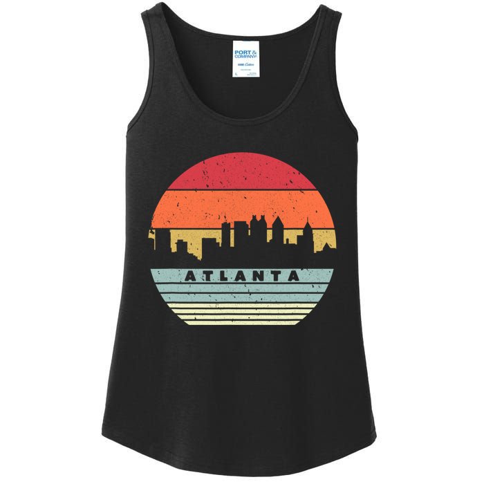 Atlanta Souvenir Shirt. Retro Style USA Skyline Ladies Essential Tank