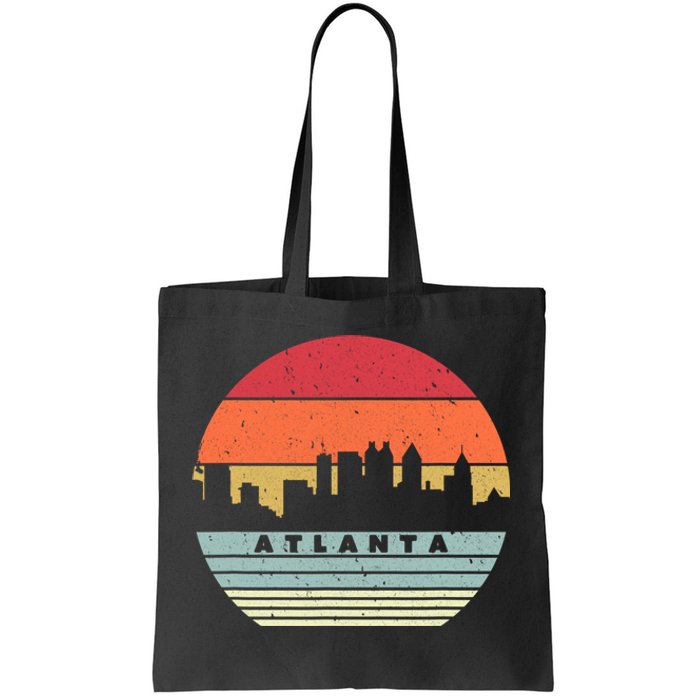 Atlanta Souvenir Shirt. Retro Style USA Skyline Tote Bag