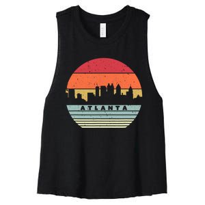 Atlanta Souvenir Shirt. Retro Style USA Skyline Women's Racerback Cropped Tank